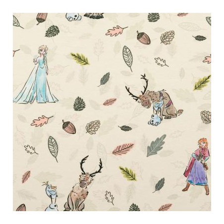 jersey - La Reine des Neiges Anna, Sven & Olaf écru