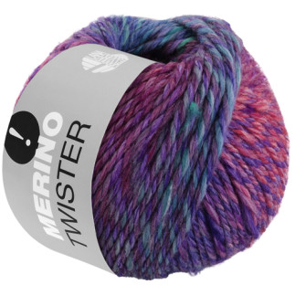 Lana Grossa - Merino Twister weinrot/türkis (19) inkl. Mützenanl.