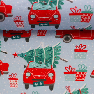 Sweat - Holly Christmas tree cars light blue