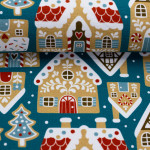 sweatshirt - Holly Gingerbread House petrol
