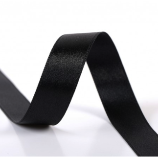 satin ribbon 10mm black (st)