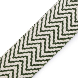 Baumwoll-Gurtband 38mm - Chevron natur/grün