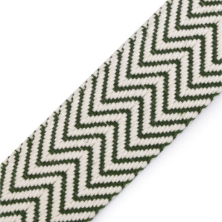 Cotton webbing 38mm - Chevron natural/green