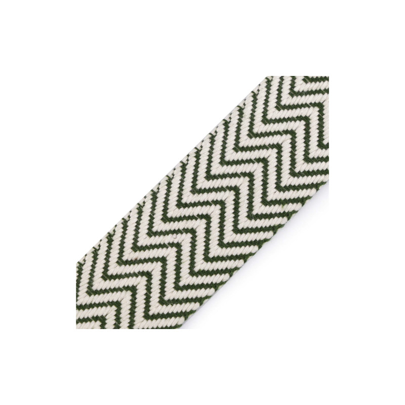 Sangle en coton 38 mm - Chevron naturel/vert