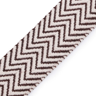 Sangle en coton 38 mm - Chevron naturel/marron