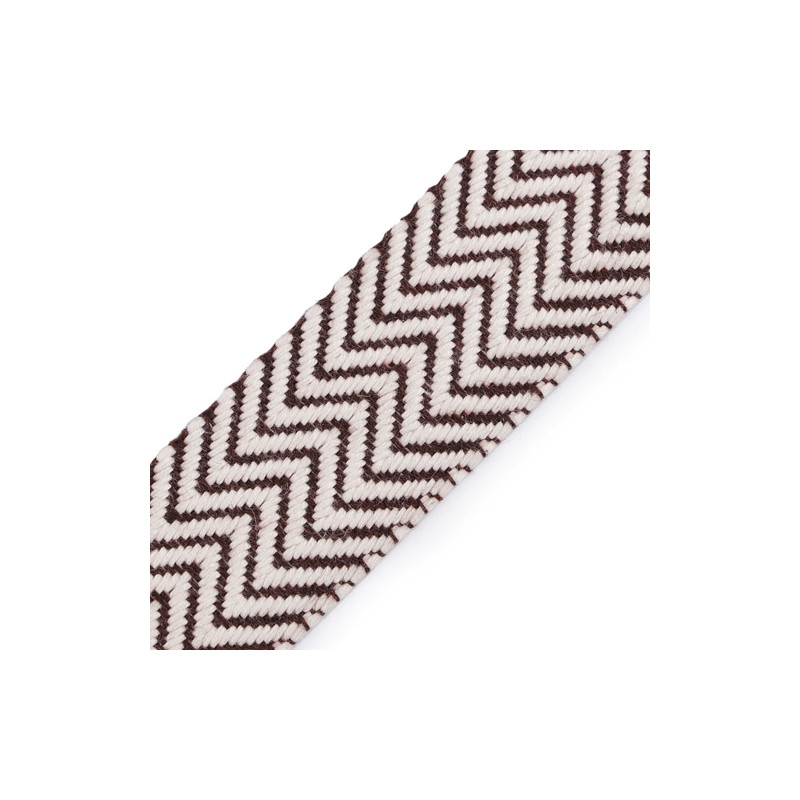 Baumwoll-Gurtband 38mm - Chevron natur/braun