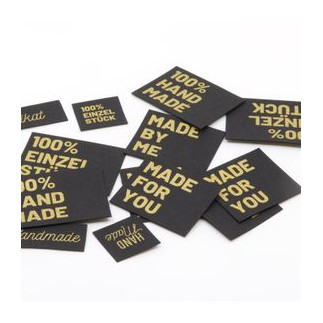 SnapPap Label Sheet - Handmade black / gold