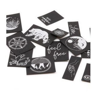 SnapPap Label Boho - Fait main noir / argent