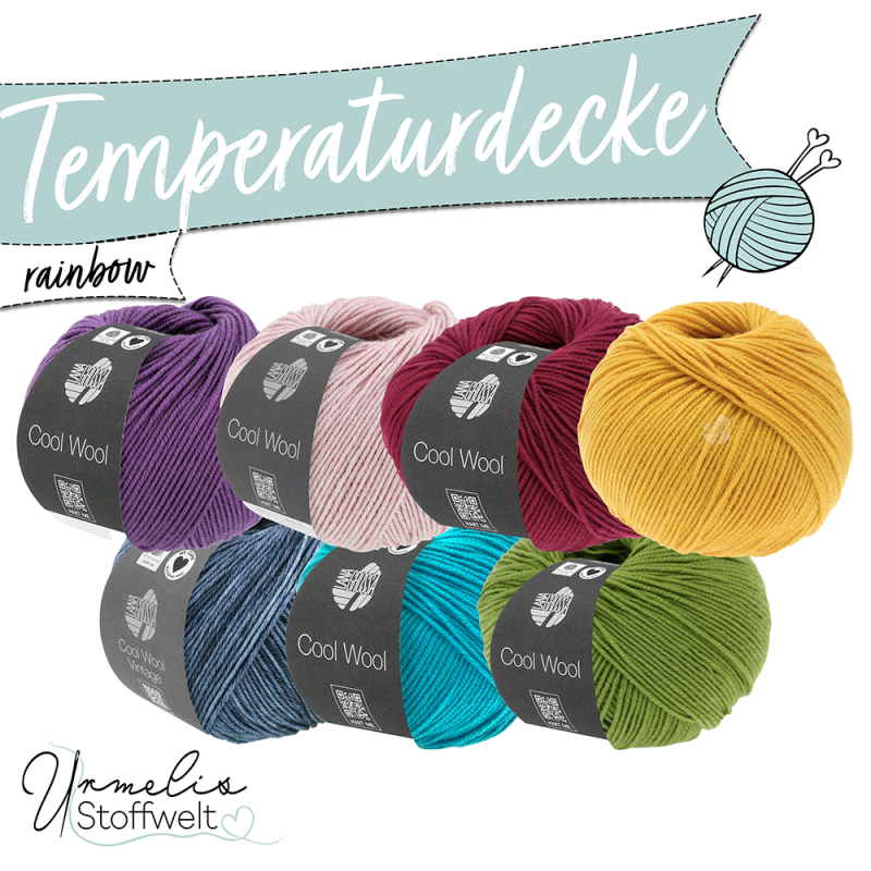 Starterset Temperaturdecke - Cool Wool Rainbow