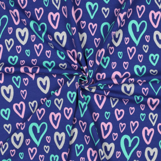 Jersey - Coeurs pailletés cobalt