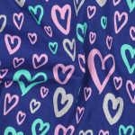 Jersey - Glitter Heartshapes kobalt