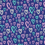 Jersey - Glitter Heartshapes kobalt