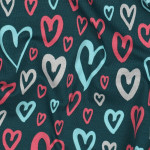 jersey - Glitter Heartshapes pétrole
