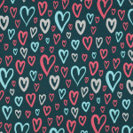 jersey - Glitter Heartshapes pétrole