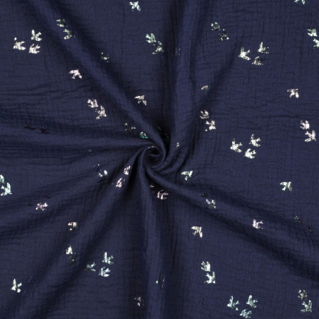 Musselin - Oiseaux en aluminium bleu marine