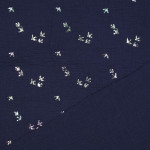 double gauze - Foil birds navy