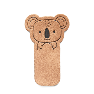 Artificial leather label - foldable koala brown