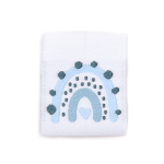 Woven Label - Rainbow blue on white Woven Label - Rainbow blue on white