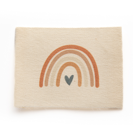 Cotton label - Rainbow ecru