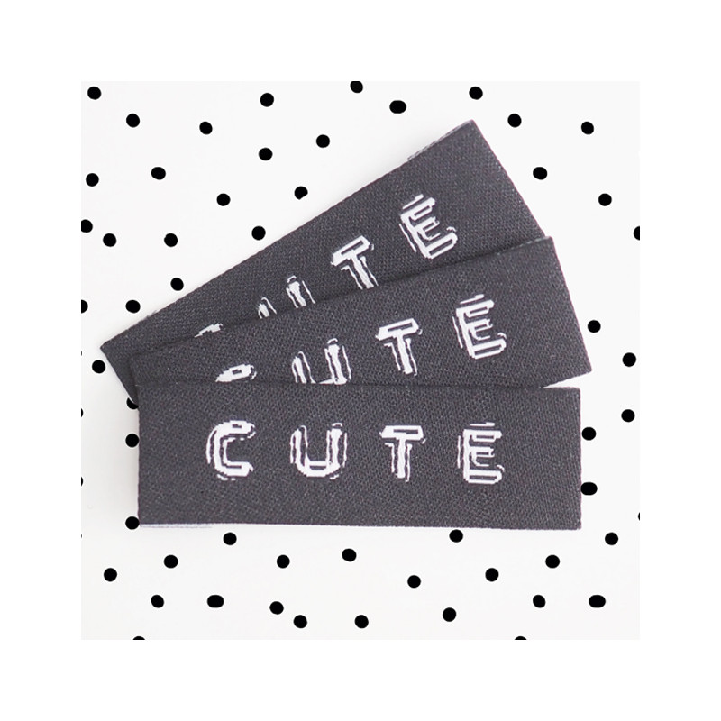 Woven Label - Cute black - 1 pc.
