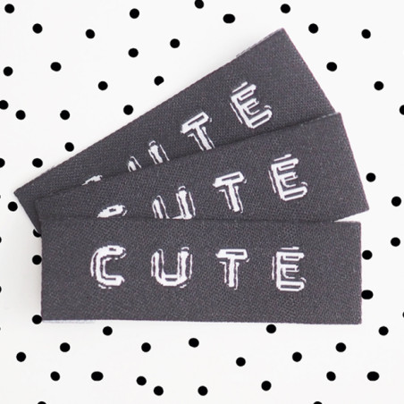 Woven Label - Cute black - 1 pc.