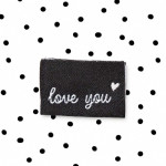 Woven Label - Love you schwarz