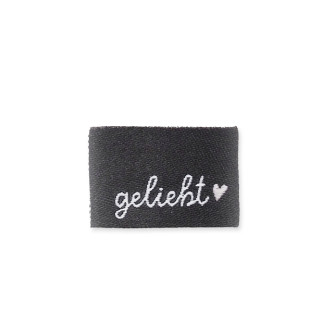 Woven Label - geliebt schwarz