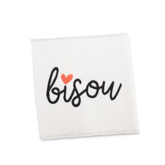 Woven Label - Bisou weiss