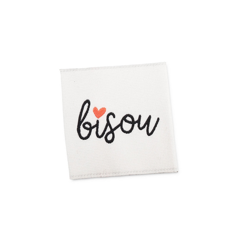 Woven Label - Bisou weiss