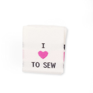 Woven Label - Love to sew white