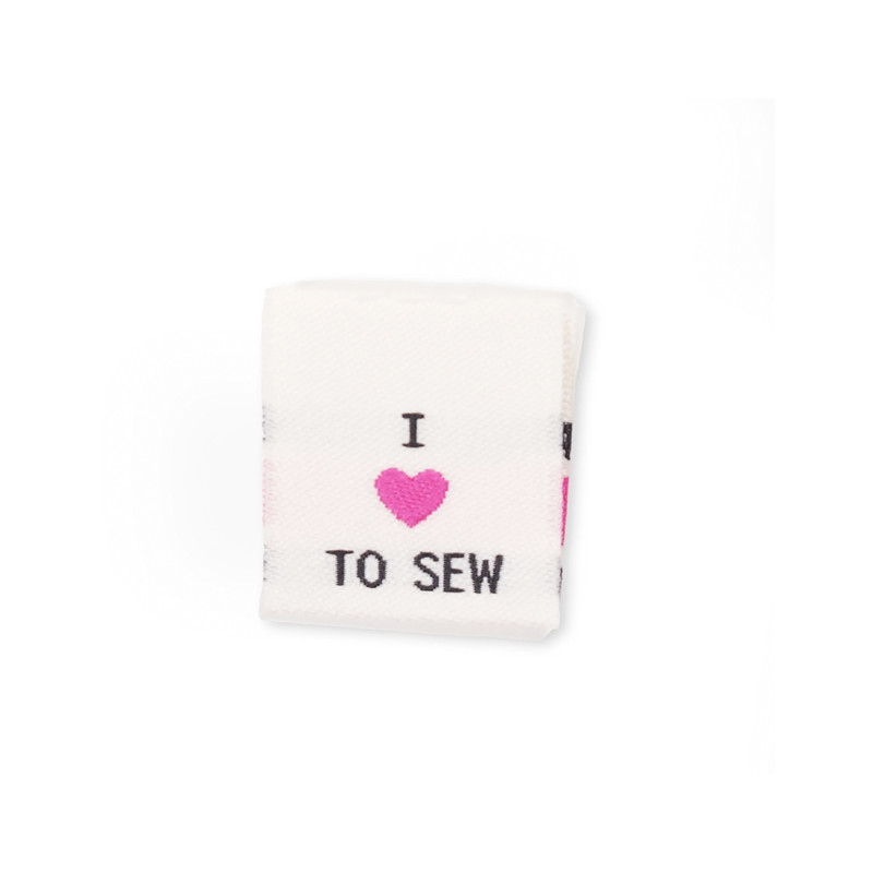 Woven Label - Love to sew weiss