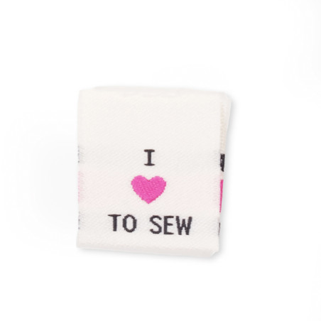 Woven Label - Love to sew weiss