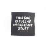 Woven Label - Important Stuff schwarz