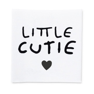 Woven Label - Little Cutie white