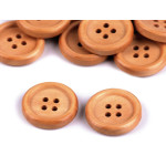 bouton en bois 4 trous 20 mm marron clair