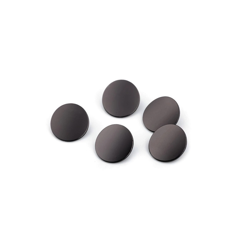 Metal button with eyelet, 19.8mm black matt