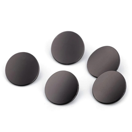 Bouton en métal avec œillet, 19,8 mm, noir mat