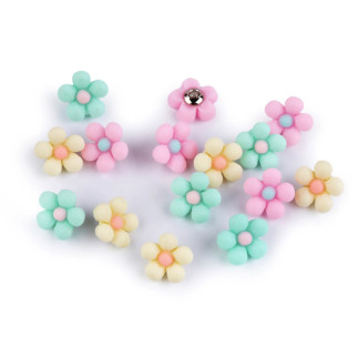3D flower shank button, 14mm