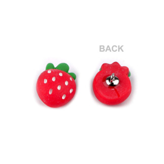 Eyelet button 3D strawberry, 22mm