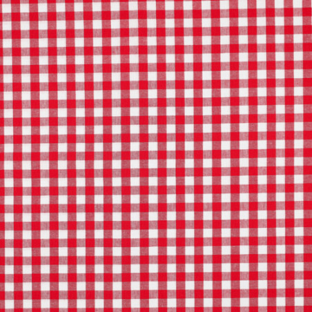 coton tissé - mini carreaux rouge / blanc