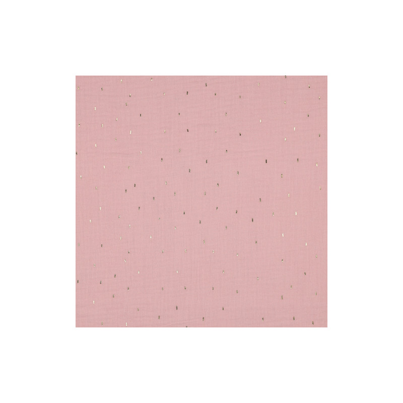 double gauze - Foil Confetti light pink/gold