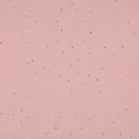double gauze - Foil Confetti light pink/gold