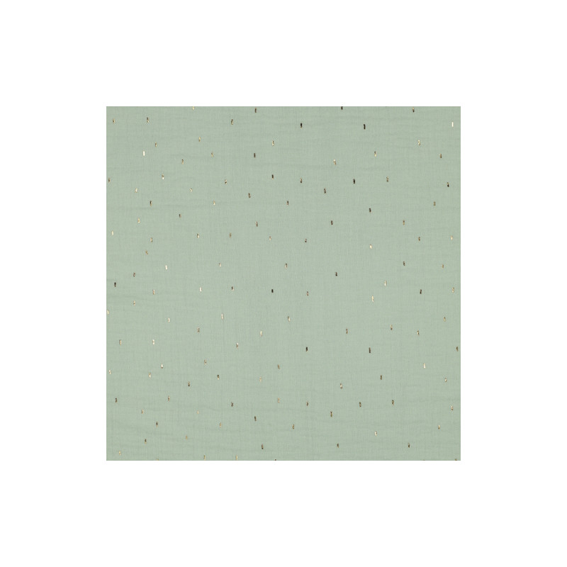 double gauze - Foil confetti mint/gold