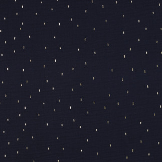 double gauze - Foil Confetti navy/gold