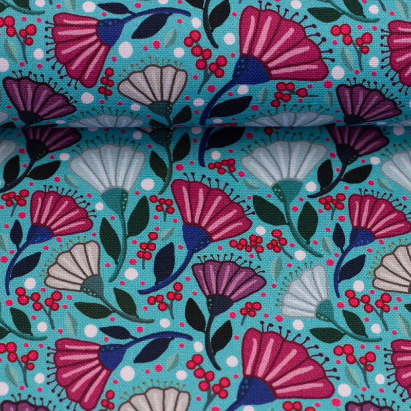 Canevas - Garden Stories par Emjo Flowers turquoise