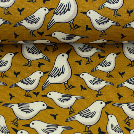 Canvas - Garden Stories by Emjo Birds mustard