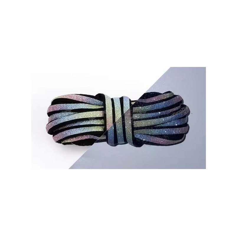 Ready-made cord 10mm - Reflective black 140cm