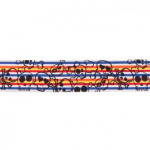 Elastic band 40mm multi-stripe skull red/orange/blue