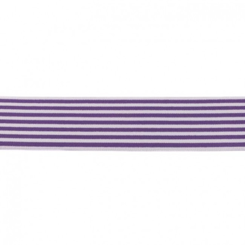 Elastic band 40mm stripes purple