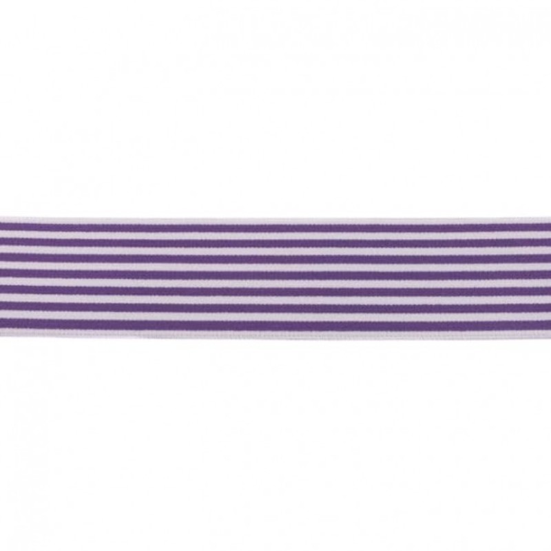 Elastic ribbon 40mm stripe purple